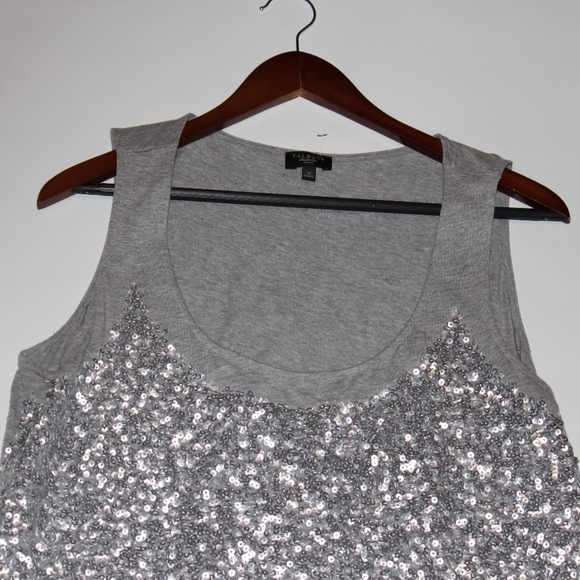 SOLD Talbots sz 1x plus sequin grey tank - Picture 3 of 6